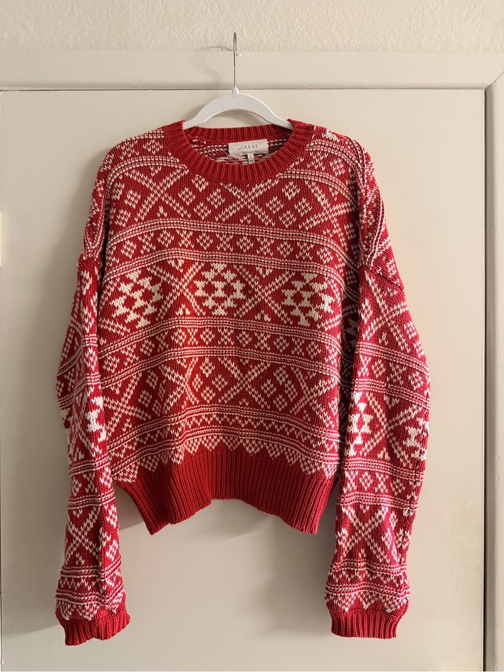 The Great Fair Isle Pullover Sweater in Dried Currant XS - Picture 3 of 8